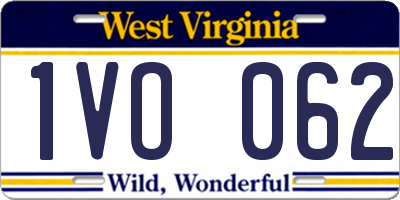 WV license plate 1VO062