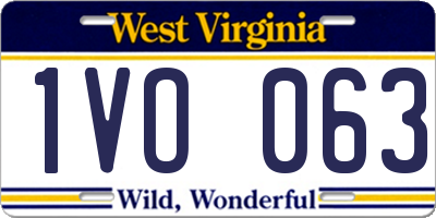 WV license plate 1VO063