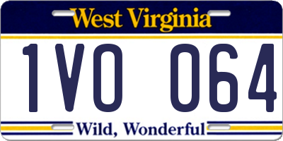 WV license plate 1VO064