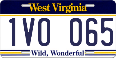 WV license plate 1VO065