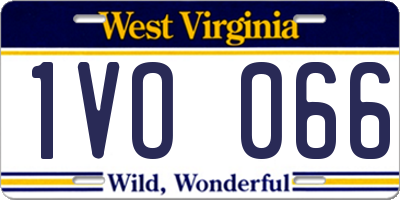 WV license plate 1VO066