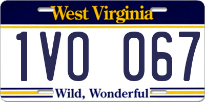 WV license plate 1VO067