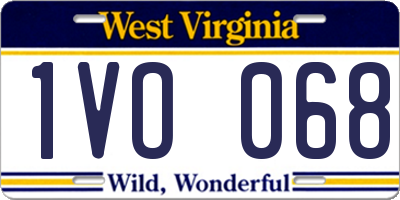 WV license plate 1VO068
