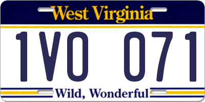 WV license plate 1VO071