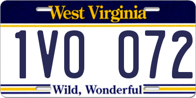 WV license plate 1VO072