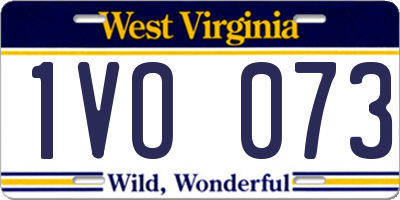 WV license plate 1VO073