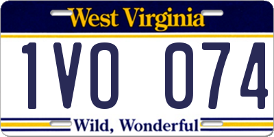 WV license plate 1VO074