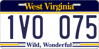 WV license plate 1VO075