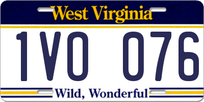 WV license plate 1VO076