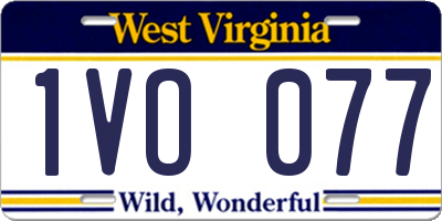 WV license plate 1VO077