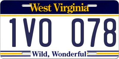 WV license plate 1VO078