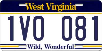 WV license plate 1VO081