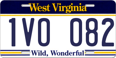 WV license plate 1VO082