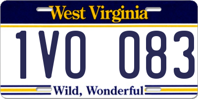 WV license plate 1VO083