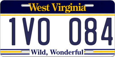 WV license plate 1VO084