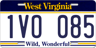 WV license plate 1VO085