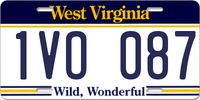 WV license plate 1VO087