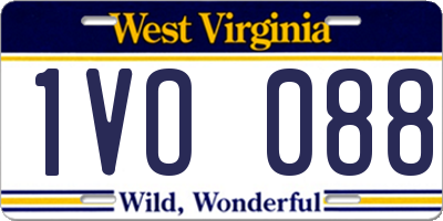 WV license plate 1VO088