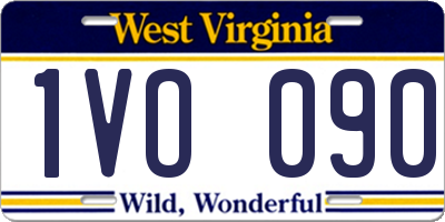 WV license plate 1VO090