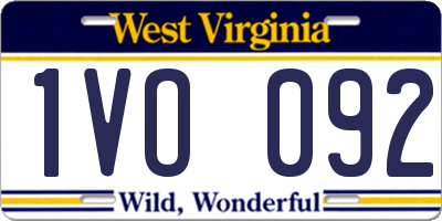 WV license plate 1VO092