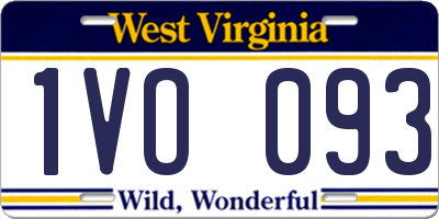 WV license plate 1VO093
