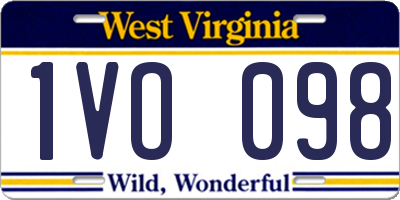 WV license plate 1VO098