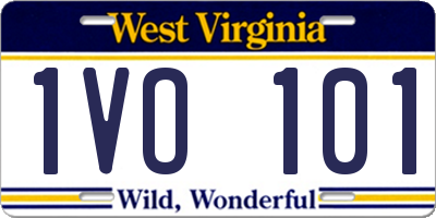 WV license plate 1VO101