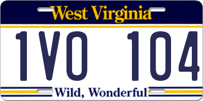 WV license plate 1VO104