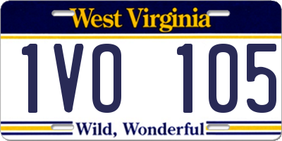 WV license plate 1VO105