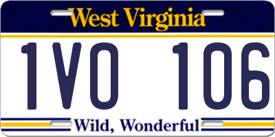 WV license plate 1VO106