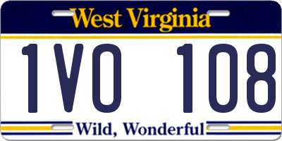 WV license plate 1VO108
