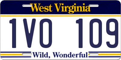 WV license plate 1VO109
