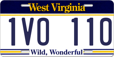 WV license plate 1VO110