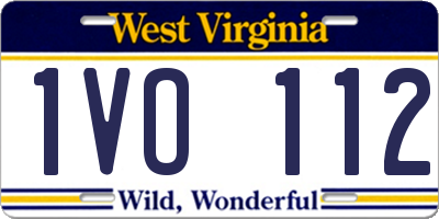 WV license plate 1VO112