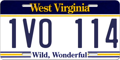 WV license plate 1VO114