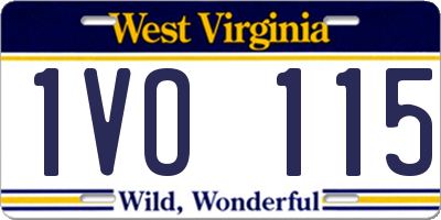 WV license plate 1VO115