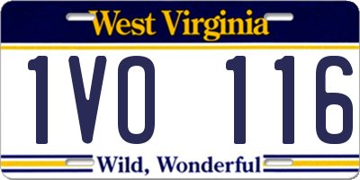 WV license plate 1VO116