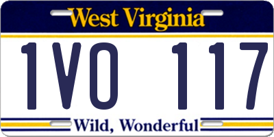 WV license plate 1VO117