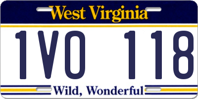 WV license plate 1VO118