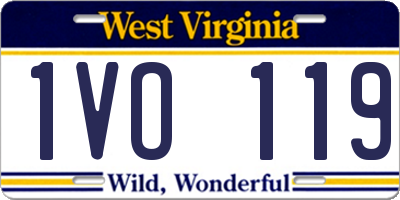 WV license plate 1VO119