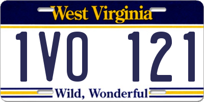 WV license plate 1VO121
