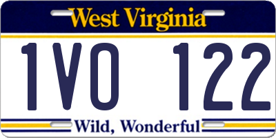 WV license plate 1VO122