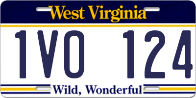 WV license plate 1VO124