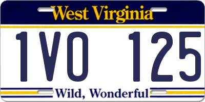 WV license plate 1VO125