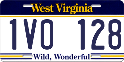WV license plate 1VO128