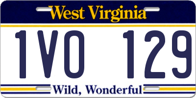 WV license plate 1VO129