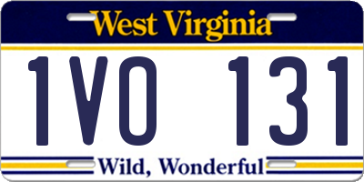 WV license plate 1VO131