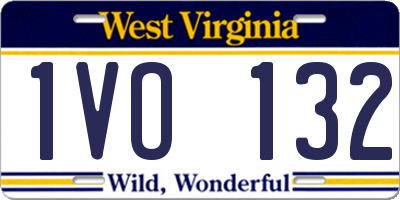 WV license plate 1VO132