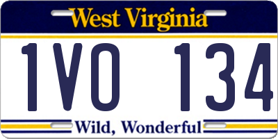 WV license plate 1VO134