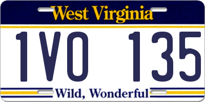 WV license plate 1VO135